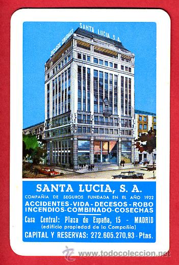 Coleccionismo Calendarios: CALENDARIO FOURNIER, PUBLICIDAD SANTA LUCIA , 1970 ,ORIGINAL , CAL4692