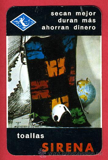 Coleccionismo Calendarios: CALENDARIO FOURNIER, PUBLICIDAD TOALLAS SIRENA , 1965 ,ORIGINAL , CAL4730