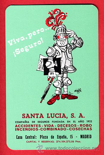 Coleccionismo Calendarios: CALENDARIO FOURNIER, PUBLICIDAD SANTA LUCIA , 1972 ,ORIGINAL , CAL4733