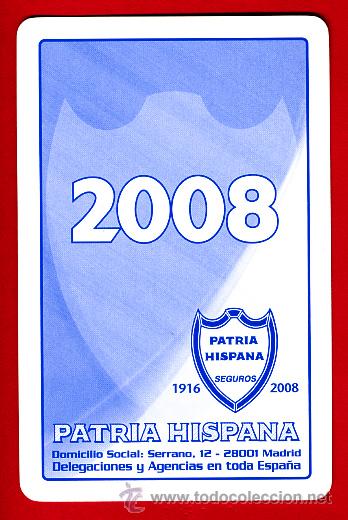 Collectables Calendars: CALENDARIO FOURNIER, PUBLICIDAD PATRIA HISPANA SEGUROS , 2008 ,ORIGINAL , CAL4921