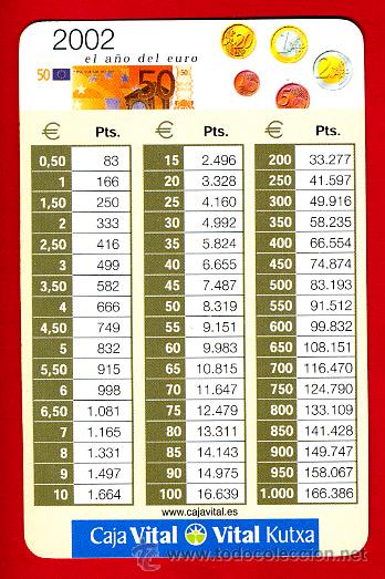 Collectables Calendars: CALENDARIO FOURNIER, PUBLICIDAD CAJA VITAL , 2002 ,ORIGINAL , CAL4933