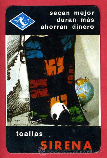 Coleccionismo Calendarios: CALENDARIO FOURNIER, PUBLICIDAD, TOALLAS SIRENA , 1965  ,ORIGINAL ,CAL4997