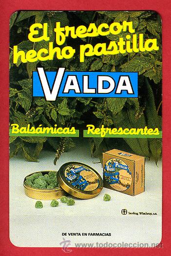 Coleccionismo Calendarios: CALENDARIO FOURNIER, PUBLICIDAD, PASTILLAS VALDA , 1989 , ORIGINAL ,CAL5021