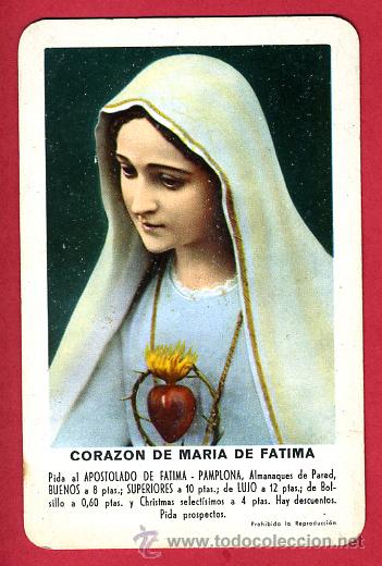 Coleccionismo Calendarios: CALENDARIO FOURNIER, PUBLICIDAD, CORAZON MARIA DE FATIMA  , 1961 , ORIGINAL ,CAL5045