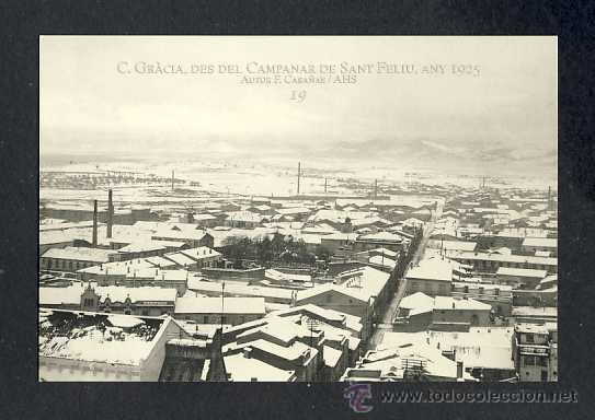 Coleccionismo calendarios: Calendario Imatges del Sabadell antic del 1997: Carrer de Gr&agrave;cia des del Campanar. Any 1925 (num.19)