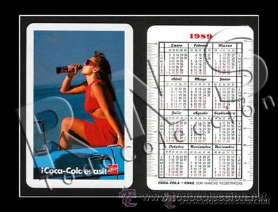 Coleccionismo calendarios: CALENDARIO DE BOLSILLO COCA COLA - A&Ntilde;O 1989 HERACLIO FOURNIER - PUBLICIDAD - COKE COCACOLA MAR PLAYA