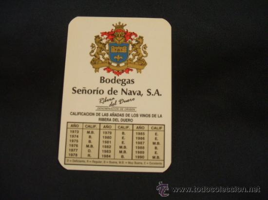 Coleccionismo calendarios: CALENDARIO DE BOLSILLO - BODEGAS SE&Ntilde;ORIA DE NAVA - RIBERA DEL DUERO - 1992 -