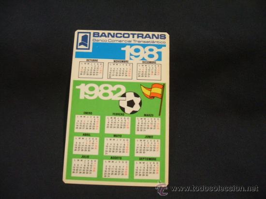 Colecionismo Calend&aacute;rios: CALENDARIO DE BOLSILLO - BANCOTRANS - 1981-1982