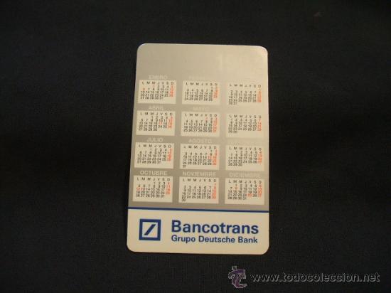 Colecionismo Calend&aacute;rios: CALENDARIO DE BOLSILLO - BANCOTRANS - GRUPO DEUTSCHE BANK - 1992