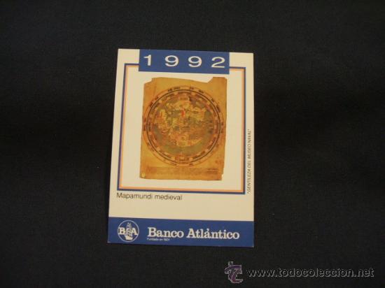 Coleccionismo calendarios: CALENDARIO DE BOLSILLO - BANCO ATLANTICO - 1992 -
