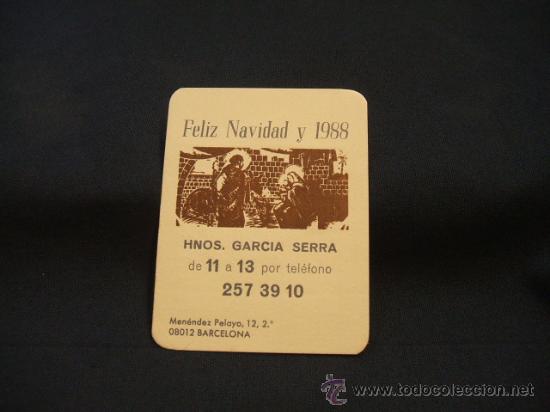 Collectables Calendars: CALENDARIO DE BOLSILLO - HERMANOS GARCIA SERRA - 1988 -