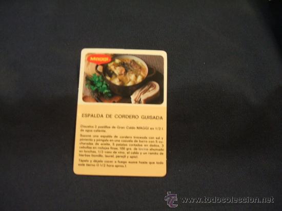Coleccionismo calendarios: CALENDARIO DE BOLSILLO  - MAGGI - ESPALDA DE CORDERO GUISADA - 1976 -
