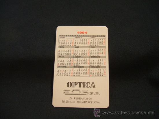 Coleccionismo calendarios: CALENDARIO DE BOLSILLO - OPTICA EOS - 1994 - - Foto 2