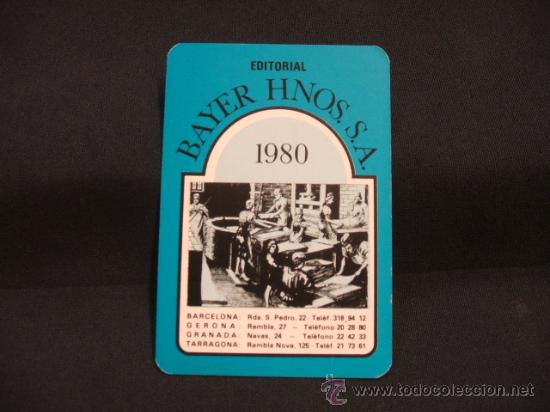 Collectables Calendars: CALENDARIO DE BOLSILLO - BAYER HERMANOS S.A. - 1980 -