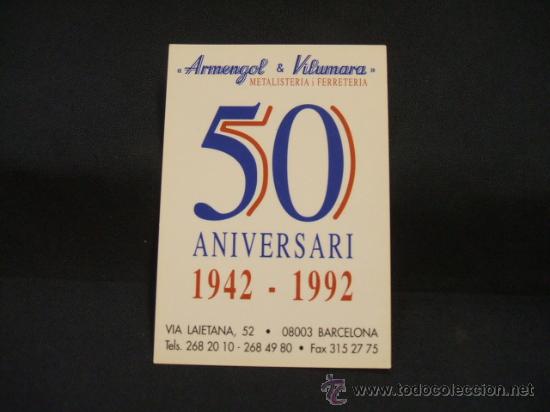 Collectionnisme Calendriers: CALENDARIO DE BOLSILLO - ARMENGOL & VILUMARA - 50 ANIVERSARI - 1992 -