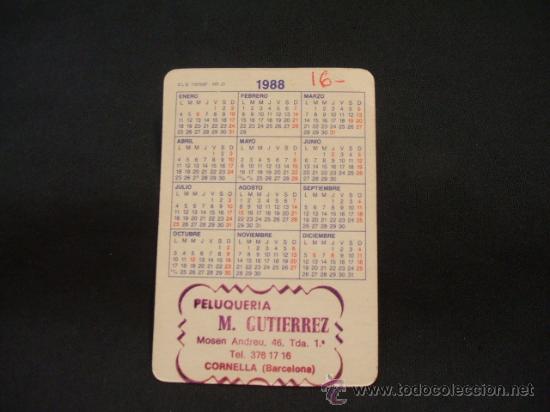 Coleccionismo calendarios: CALENDARIO DE BOLSILLO -  1988 - - Foto 2