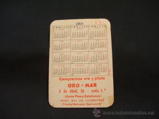 Coleccionismo calendarios: CALENDARIO DE BOLSILLO -  1967 - - Foto 2