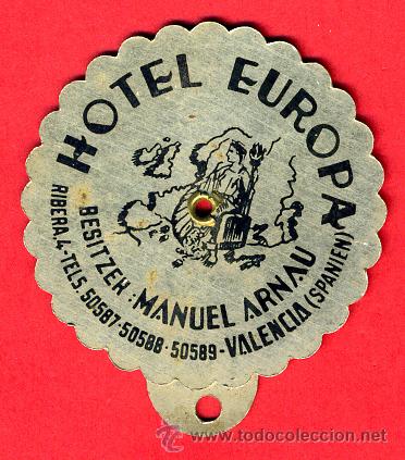 Coleccionismo Calendarios: CALENDARIO METALICO DE CHAPA PUBLICIDAD HOTEL EUROPA VALENCIA, GIRATORIO, ANTIGUO , ORIGINAL