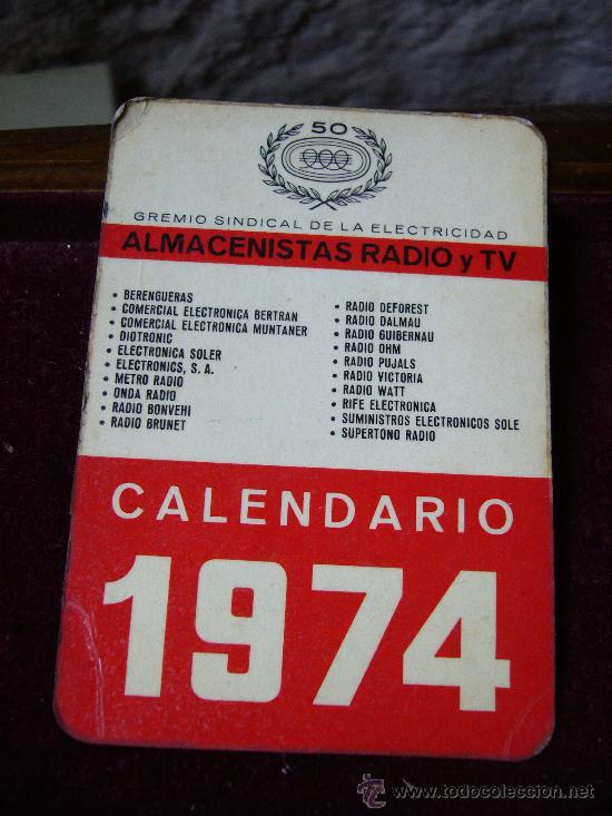 Coleccionismo Calendarios: Calendario de Almacenistas Radio y TV 1974