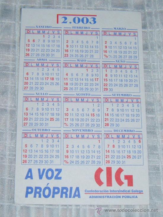 Coleccionismo calendarios: calendario de bolsillo coleccion sindicatos a&ntilde;o 2003