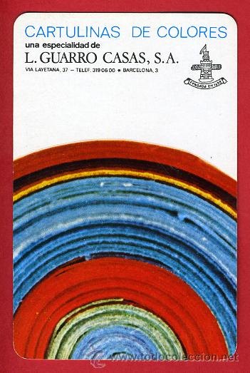 Collectables Calendars: CALENDARIO FOURNIER, PUBLICIDAD  GUARRO CASAS  , 1972 REVERSO HORIZONTAL  , ORIGINAL , CAL5288