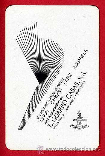 Collectables Calendars: CALENDARIO FOURNIER, PUBLICIDAD  GUARRO CASAS  , 1971 REVERSO HORIZONTAL  , ORIGINAL , CAL5296