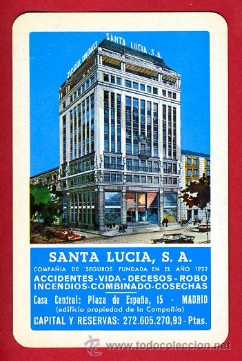 Collectables Calendars: CALENDARIO FOURNIER, PUBLICIDAD  SANTA LUCIA  , 1970   , ORIGINAL , CAL5301
