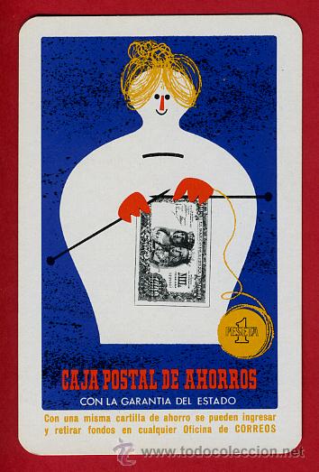 Collectables Calendars: CALENDARIO FOURNIER, PUBLICIDAD  CAJA POSTAL AHORROS  , 1970   , ORIGINAL , CAL5304