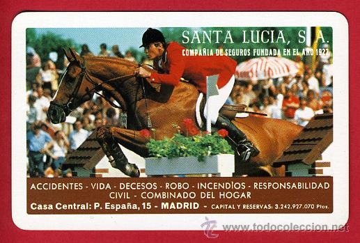 Colecionismo Calend&aacute;rios: CALENDARIO FOURNIER, PUBLICIDAD  SANTA LUCIA  , 1982 REVERSO HORIZONTAL , ORIGINAL ,CAL5360