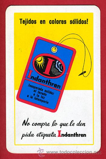 Colecionismo Calend&aacute;rios: CALENDARIO FOURNIER, PUBLICIDAD  INDANTHREN , 1963  , ORIGINAL ,CAL5428