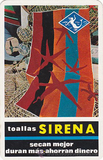 Coleccionismo Calendarios: CALENDARIO BOLSILLO FOURNIER 1966 TOALLAS SIRENA