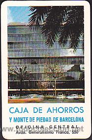 Colecionismo Calend&aacute;rios: CALENDARIO BOLSILLO CAJA DE AHORROS MONTE DE PIEDAD DE BARCELONA 1974