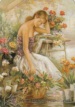 Collectables Calendars: mujer en el jardin, calendario del a&ntilde;o 1997