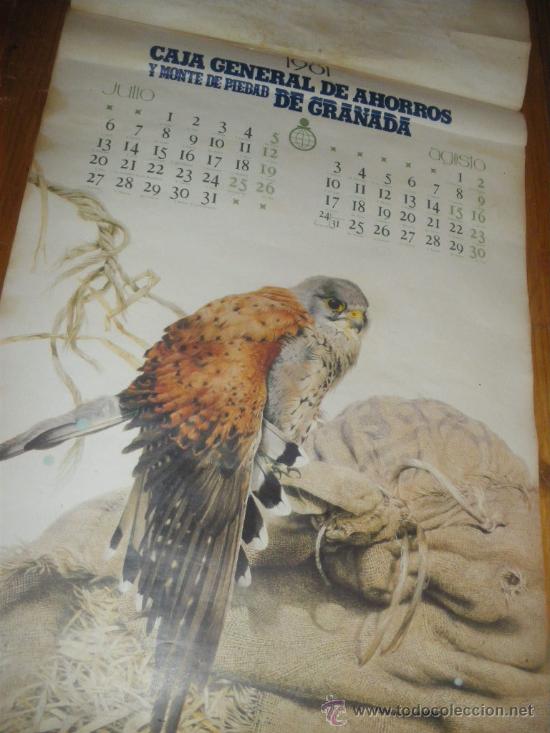 Coleccionismo calendarios: CAJA GENERAL DE AHORROS Y MONTE DE PIEDAD DE GRANADA, PAJAROS 4 HOJAS DE ALMANAQUE.