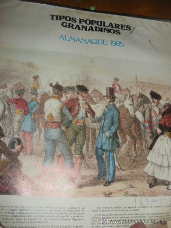 Colecionismo Calend&aacute;rios: TIPOS POPULARES GRANADINOS, ALMANAQUE 1985. CAJA PROVINCIAL DE AHORROS GRANADA.