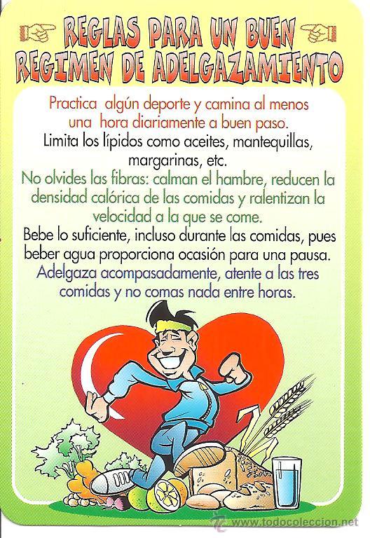 Colecionismo Calend&aacute;rios: CALENDARIO Reglas para un buen regimen A&ntilde;o 1999