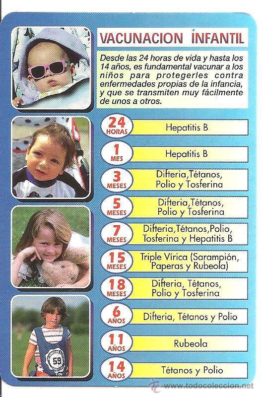 Colecionismo Calend&aacute;rios: CALENDARIO Vacunacion Infantil A&ntilde;o 2001