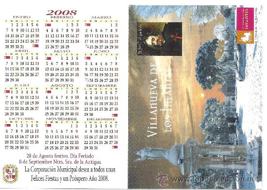 Coleccionismo Calendarios: CALENDARIO Villanueva de Los Infantes A&ntilde;o 2008