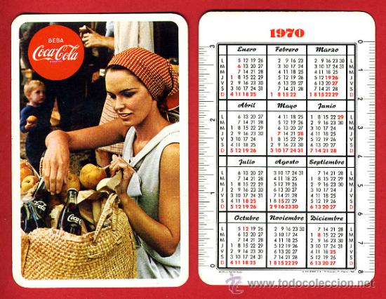 Sammeln von Kalendern: CALENDARIO FOURNIER, PUBLICIDAD COCA COLA , 1970 , CAD 336