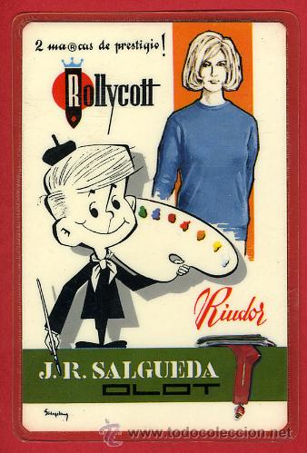 Sammeln von Kalendern: CALENDARIO PUBLICIDAD, ROLLYCOTT , RIUDAR SALGUDA, PLASTIFICADO , 1968 , ORIGINAL ,CAL6647