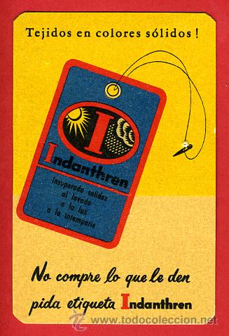 Sammeln von Kalendern: CALENDARIO PUBLICIDAD, INDANTHREN , 1960 , ORIGINAL ,CAL6648