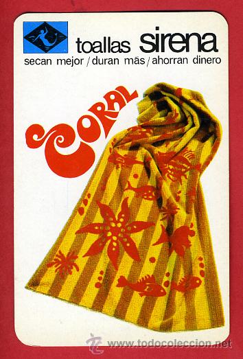 Sammeln von Kalendern: CALENDARIO FOURNIER, PUBLICIDAD, TOALLAS SIRENA CORAL , 1969 , CAL6689