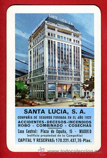 Collezionismo Calendari: CALENDARIO FOURNIER, PUBLICIDAD, SANTA LUCIA SEGUROS  , 1968 , CAL6730
