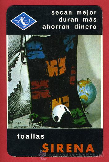Collezionismo Calendari: CALENDARIO FOURNIER, PUBLICIDAD, TOALLAS SIRENA , 1965 , CAL6809