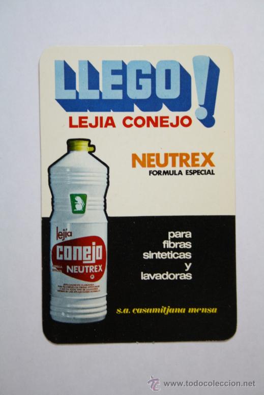 Collectionnisme Calendriers: Calendario Publicidad Lejia Conejo Neutrex, A&ntilde;o 1970