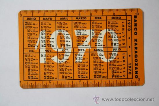 Collectionnisme Calendriers: Calendario Publicidad Banco Zaragozano, A&ntilde;o 1970 - 1971