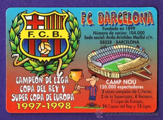Colecionismo Calend&aacute;rios: calendario bolsillo - futbol - f.c. barcelona / bar&ccedil;a - deporte sin publicidad - a&ntilde;o 1999