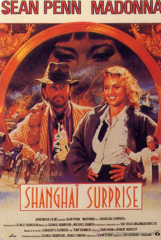 Coleccionismo calendarios: Calendario de Caratula Cine - Shanghai Surprise - Madonna - Serie WCB n&ordm; 351 - A&ntilde;o 1992