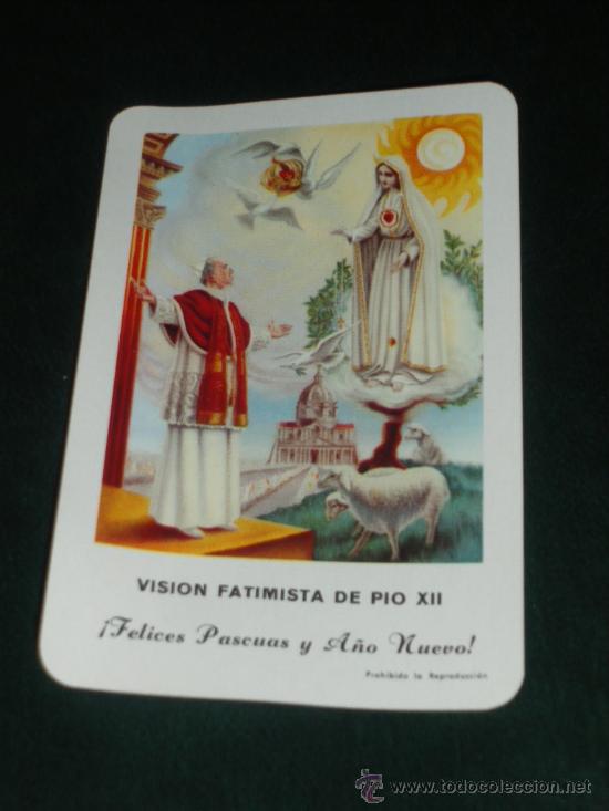 Colecionismo Calend&aacute;rios: VISION FATIMISTA DE PIO XII. FATIMA, FOURNIER 1960.