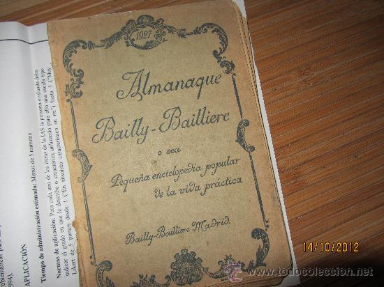 Colecionismo Calend&aacute;rios: almanaque bailly-bailliere, enciclopedia de la vida prtactica, 1927